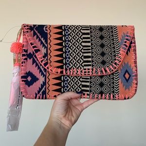 Colorful Tribal Print Clutch Bag